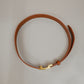 Hollow Skull Adjust Leather Belt | MEN and WOMEN / BROWN