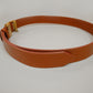 Hollow Skull Adjust Leather Belt | MEN and WOMEN / BROWN