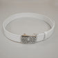 Hollow Skull Adjust Leather Belt | MEN and WOMEN / WHITE