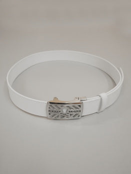 Hollow Skull Adjust Leather Belt | MEN and WOMEN / WHITE