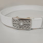 Hollow Skull Adjust Leather Belt | MEN and WOMEN / WHITE