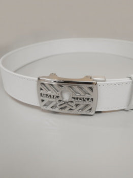 Hollow Skull Adjust Leather Belt | MEN and WOMEN / WHITE