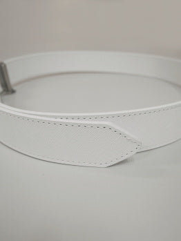 Hollow Skull Adjust Leather Belt | MEN and WOMEN / WHITE