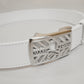 Hollow Skull Adjust Leather Belt | MEN and WOMEN / WHITE
