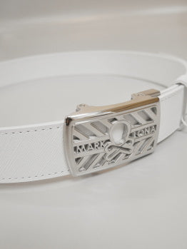 Hollow Skull Adjust Leather Belt | MEN and WOMEN / WHITE