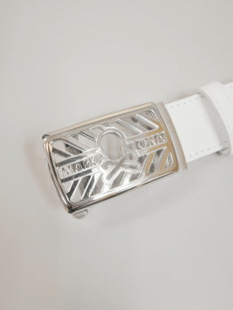 Hollow Skull Adjust Leather Belt | MEN and WOMEN / WHITE