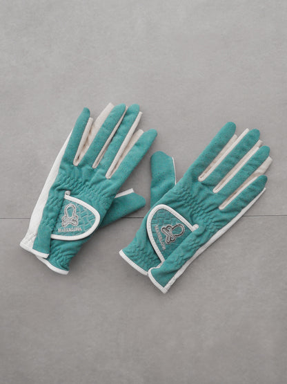 Vibrant Bicolor Suede Gloves[Pair] | WOMEN / BLUE