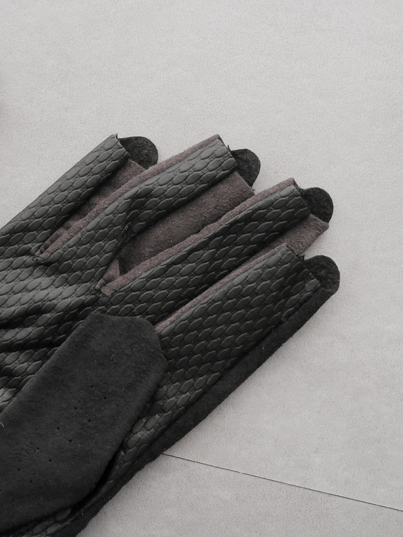 Vibrant Bicolor Suede Gloves[Pair] | WOMEN / BLACK