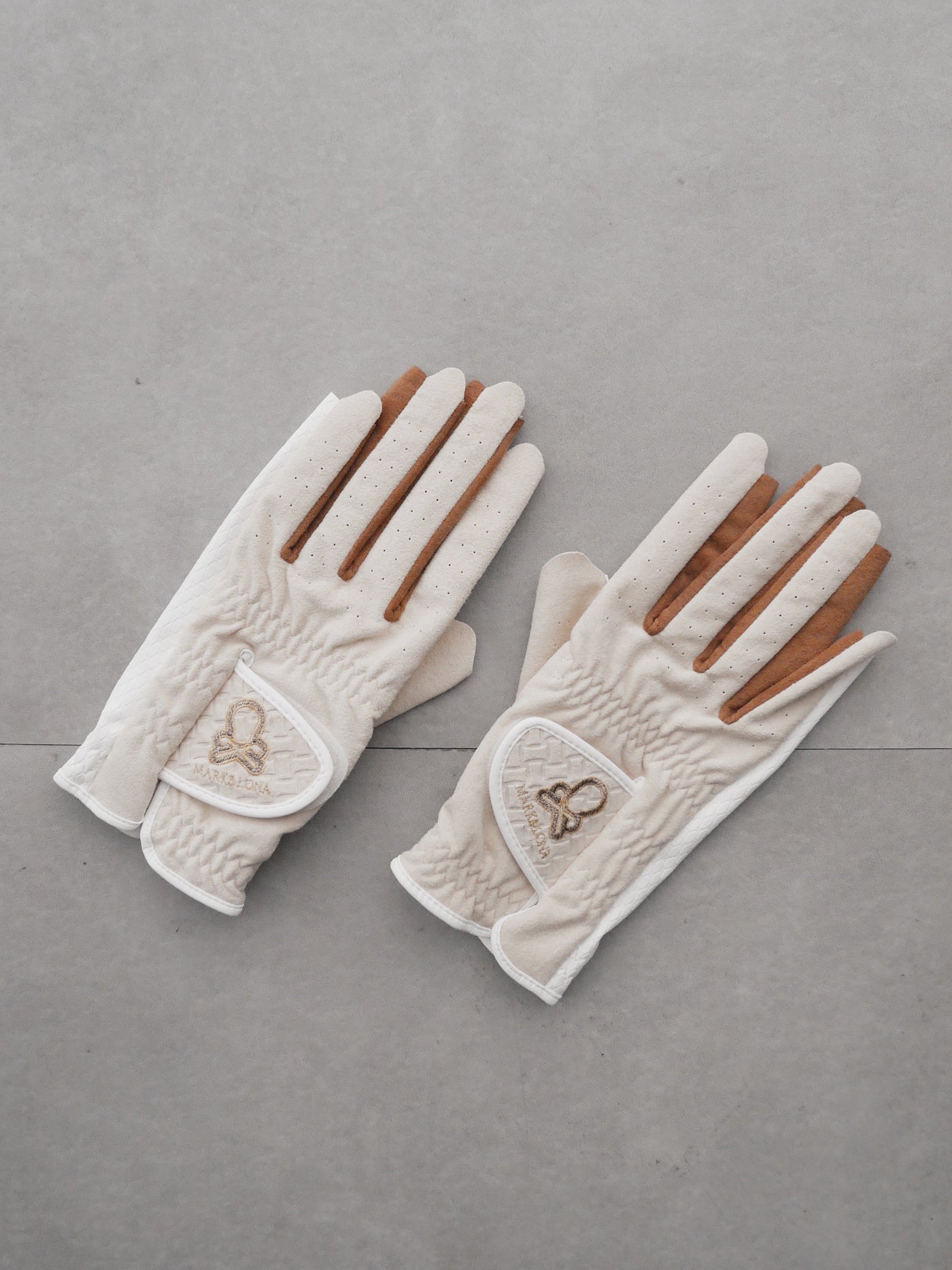 Vibrant Bicolor Suede Gloves[Pair] | WOMEN / IVORY