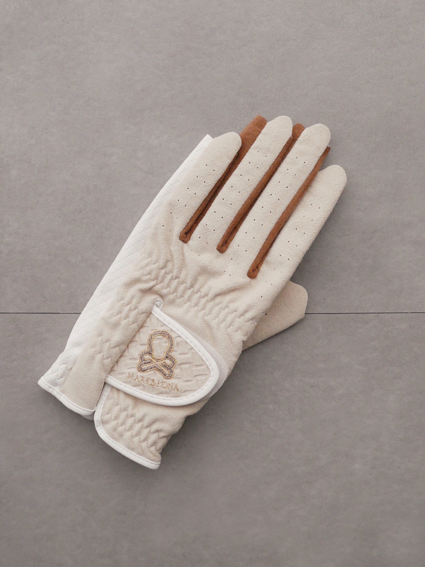 Vibrant Bicolor Suede Gloves[Pair] | WOMEN / IVORY