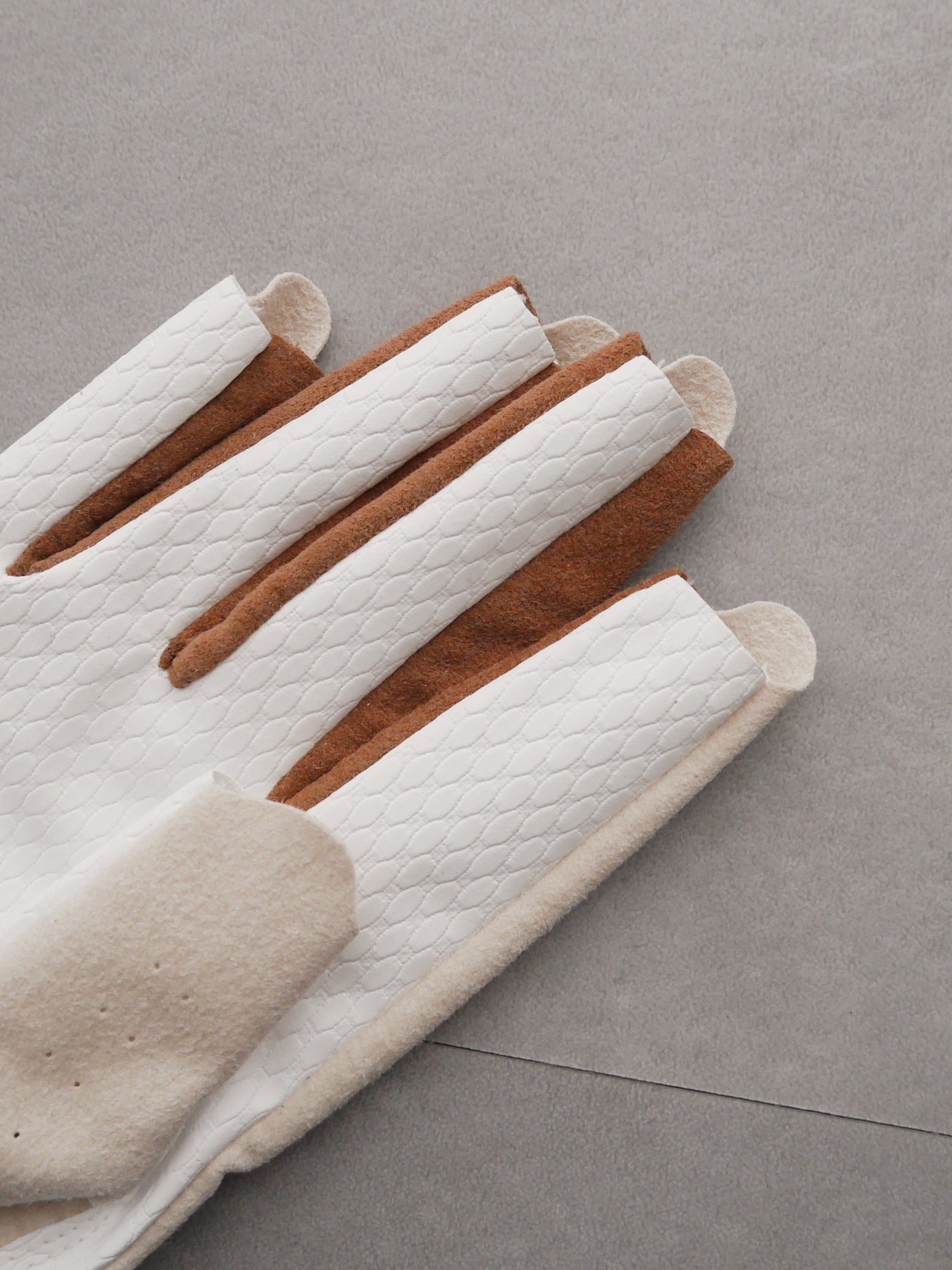 Vibrant Bicolor Suede Gloves[Pair] | WOMEN / IVORY