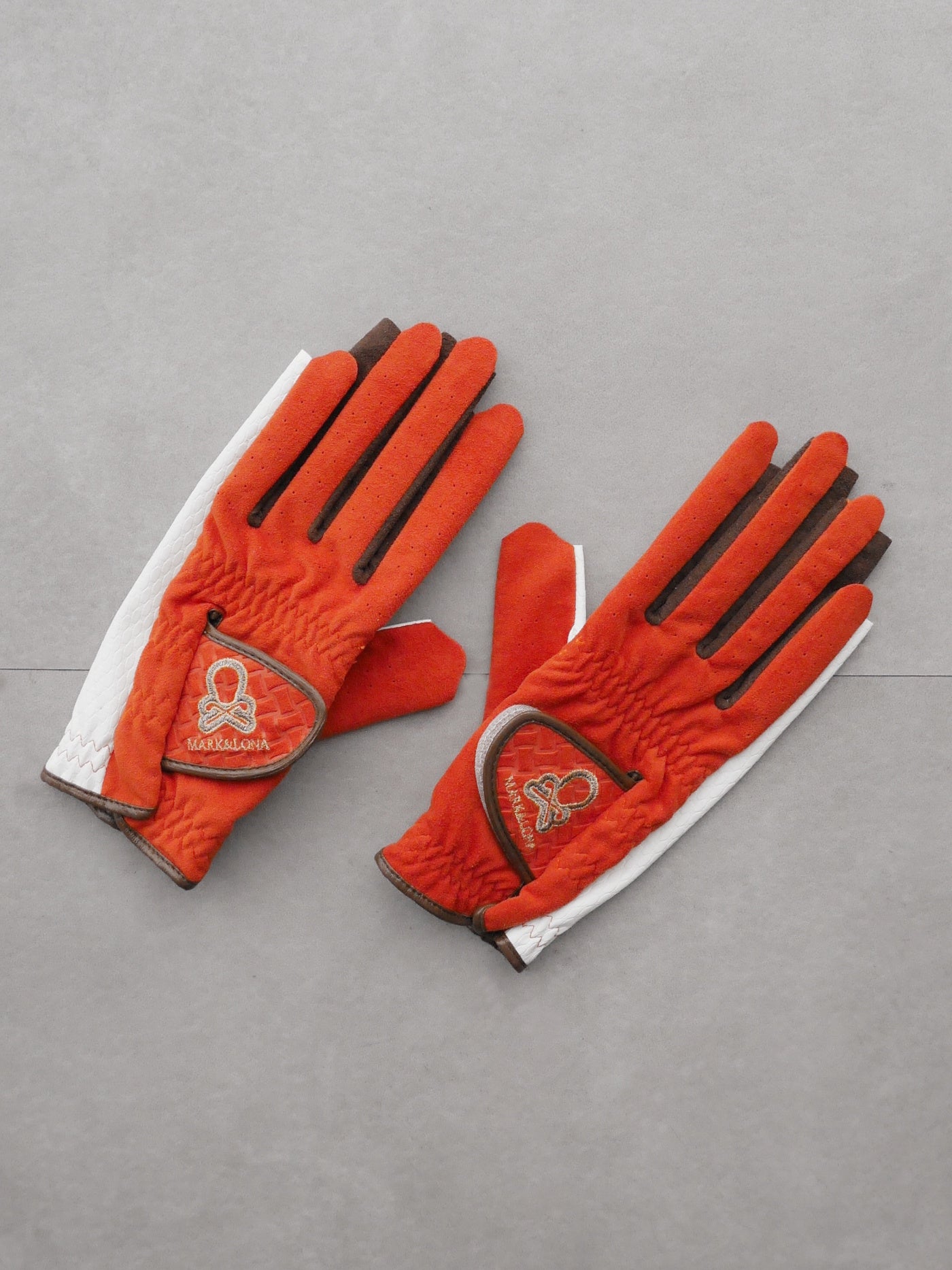 Vibrant Bicolor Suede Gloves[Pair] | WOMEN / ORANGE