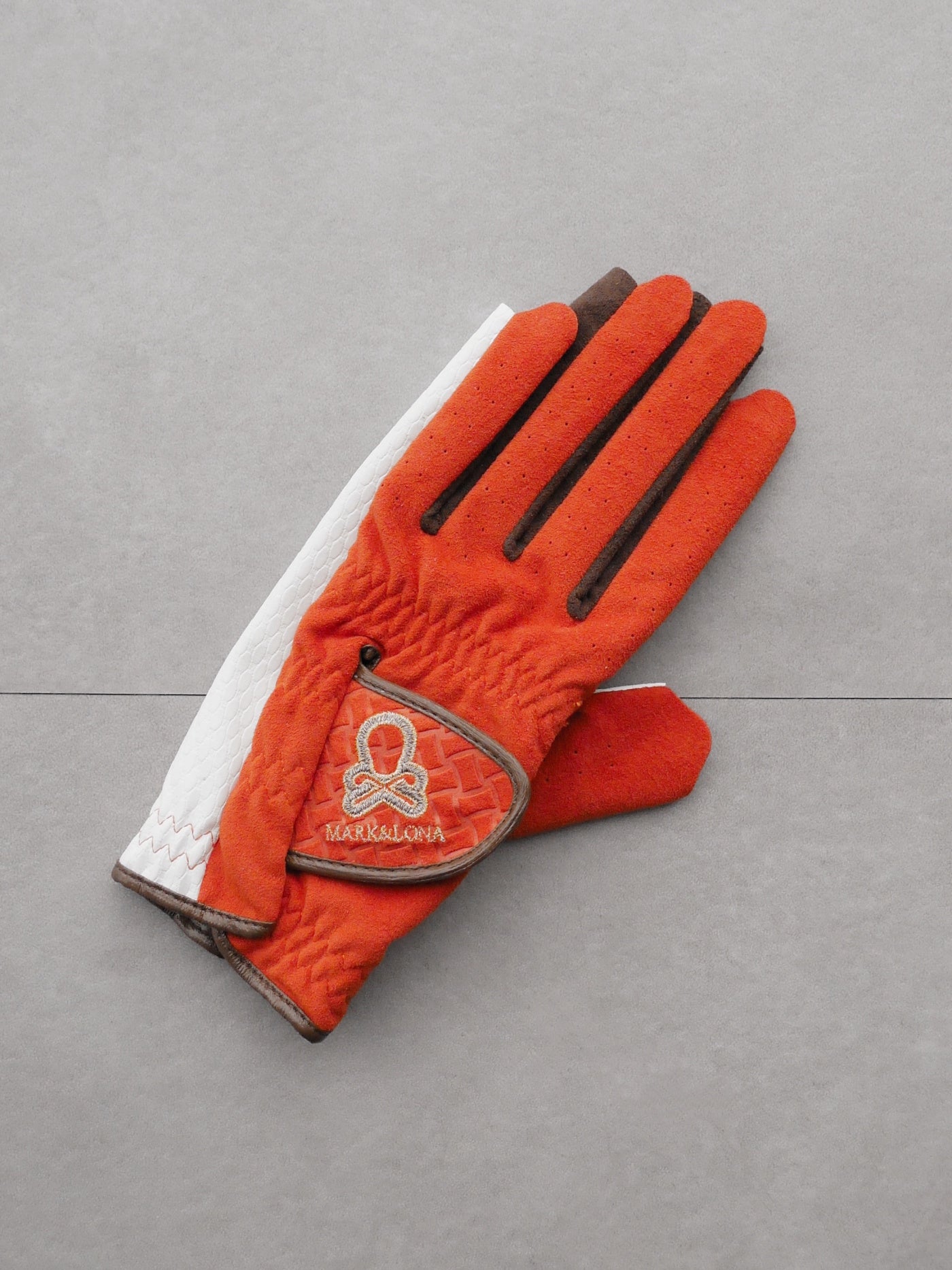 Vibrant Bicolor Suede Gloves[Pair] | WOMEN / ORANGE
