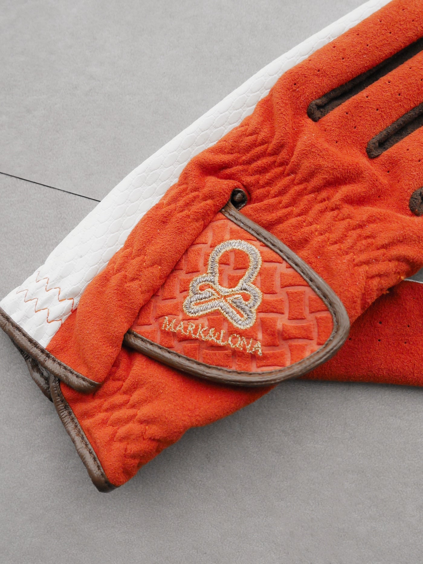 Vibrant Bicolor Suede Gloves[Pair] | WOMEN / ORANGE