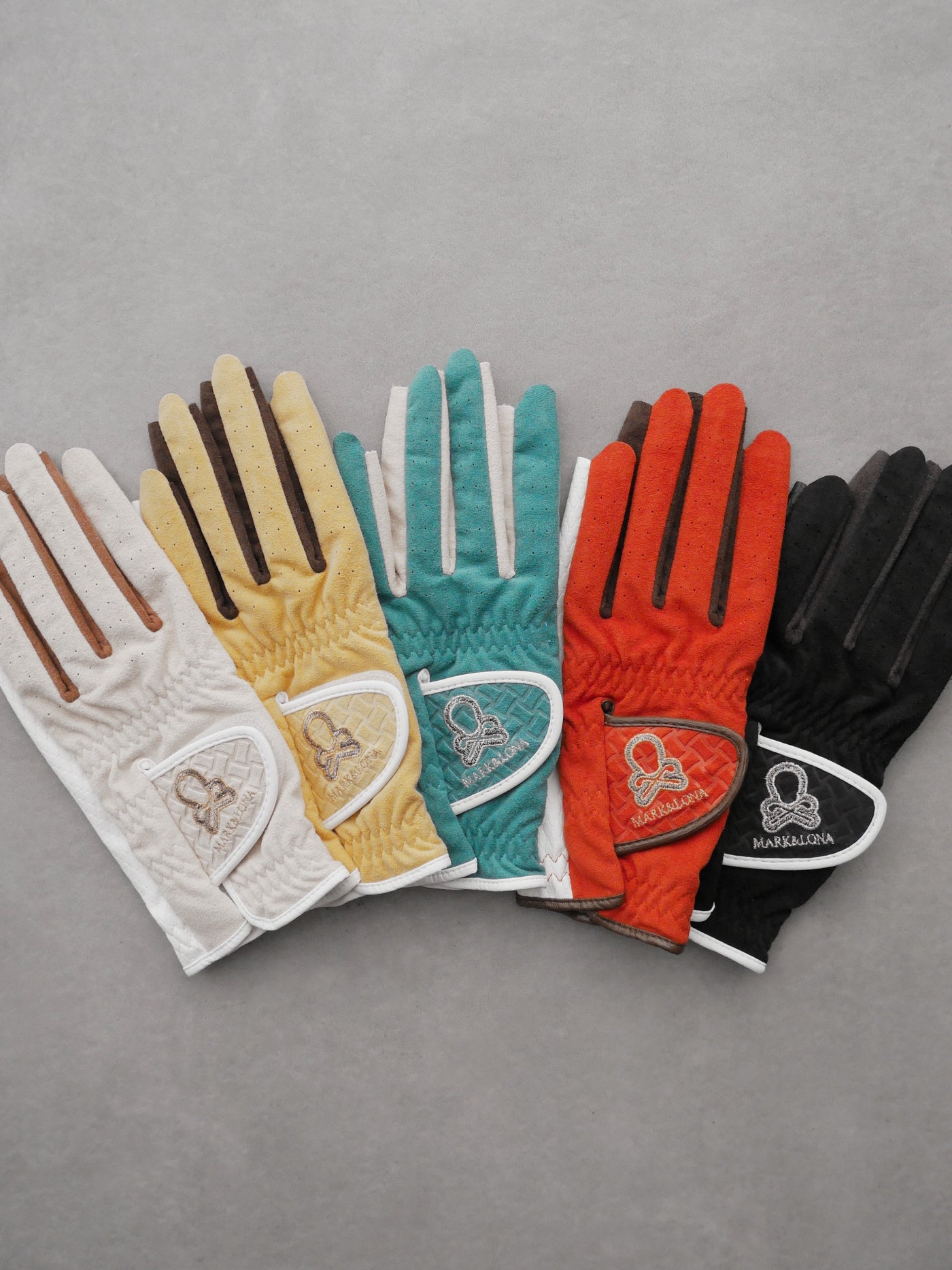 Vibrant Bicolor Suede Gloves[Pair] | WOMEN / ORANGE