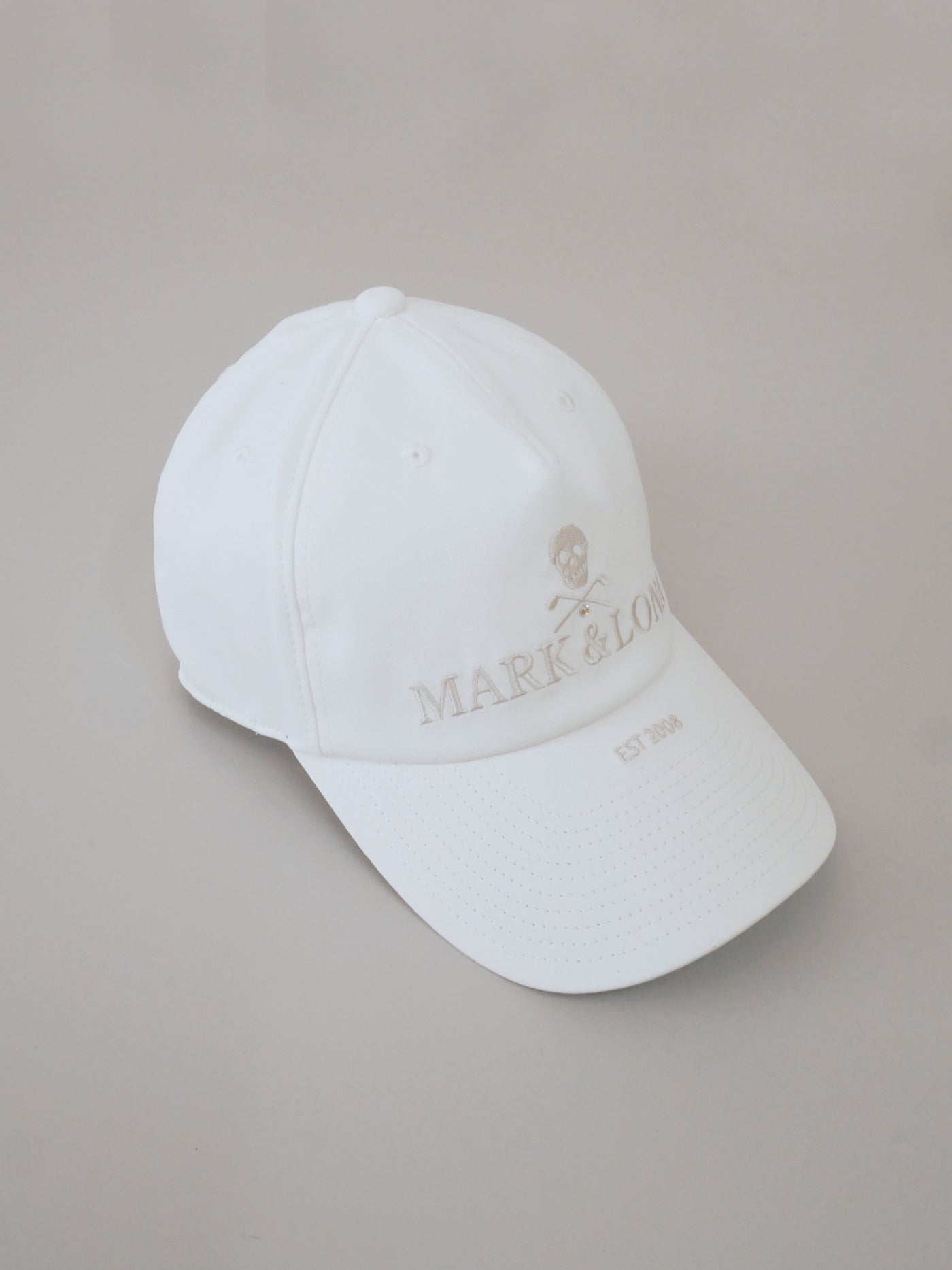 Iron Skull Crystal Accent Cap | MEN and WOMEN / WHITE