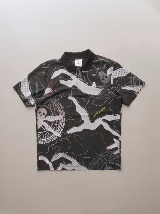 Axon Camo Mesh Performance Polo | MEN / BLACK