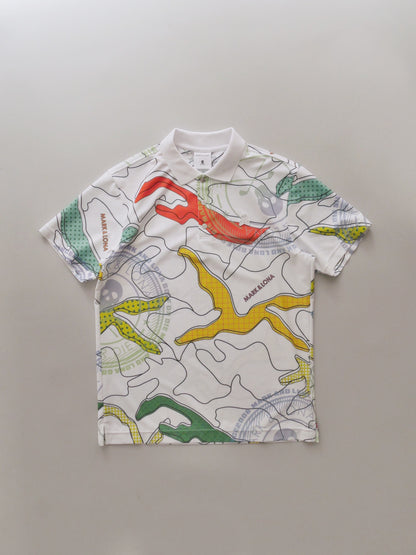 Axon Camo Mesh Performance Polo | MEN / WHITE
