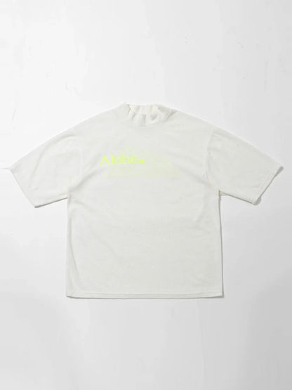［サルベージパブリックコレパ］ホヌ テックパイル モックネック半袖(ALOHA DH) / WHITE