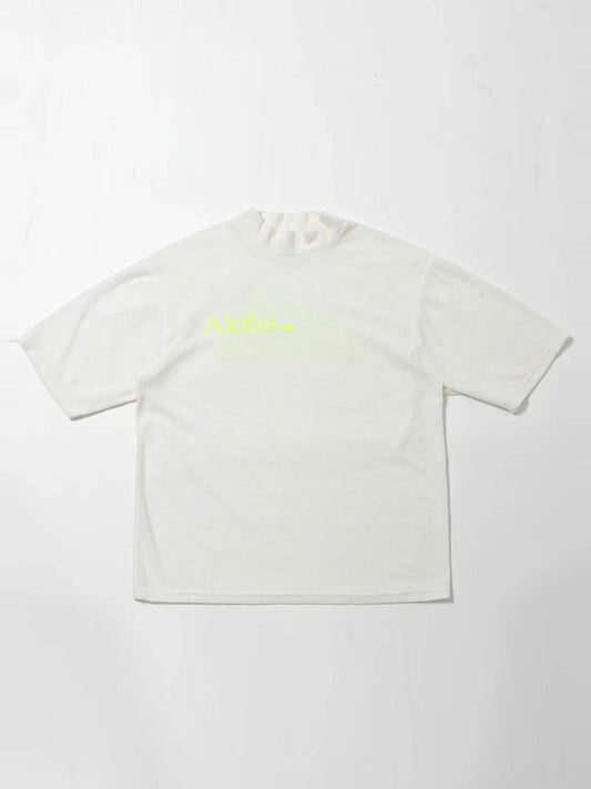 ［サルベージパブリックコレパ］ホヌ テックパイル モックネック半袖(ALOHA DH) / WHITE