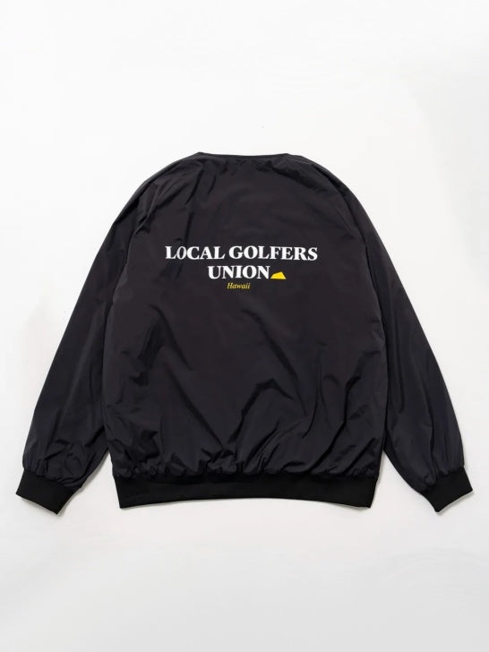 SVKA5020［サルベージパブリックコレパ］バックプリント ハーフジップ パデッドジャケット / BLACK