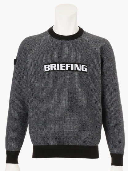 MEN’S BIRDS EYE LOGO CREWNECK KNIT / BLACK