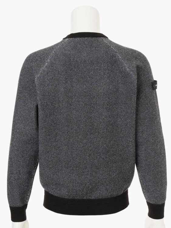 MEN’S BIRDS EYE LOGO CREWNECK KNIT / BLACK