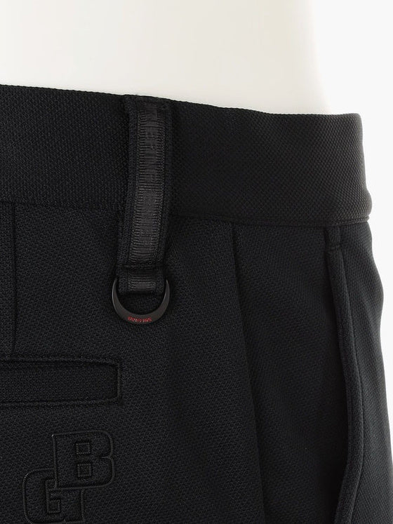 MEN’S STITCHED 3D LOGO SLIM PANTS / BLACK