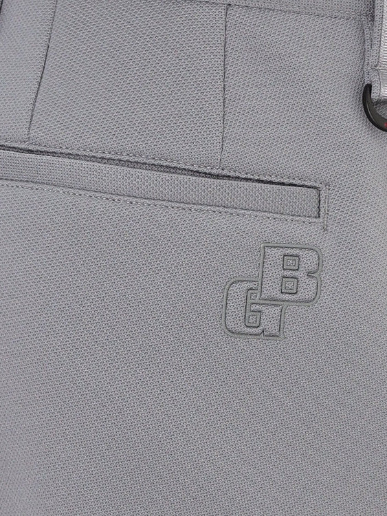 MEN’S STITCHED 3D LOGO SLIM PANTS / GREY