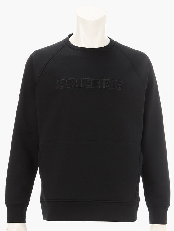 MEN’S STITCHED 3D LOGO CREWNECK TOP / BLACK