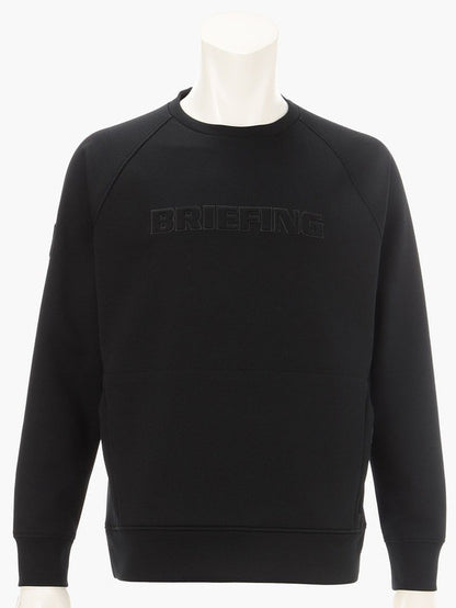MEN’S STITCHED 3D LOGO CREWNECK TOP / BLACK