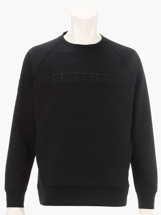 MEN’S STITCHED 3D LOGO CREWNECK TOP / BLACK