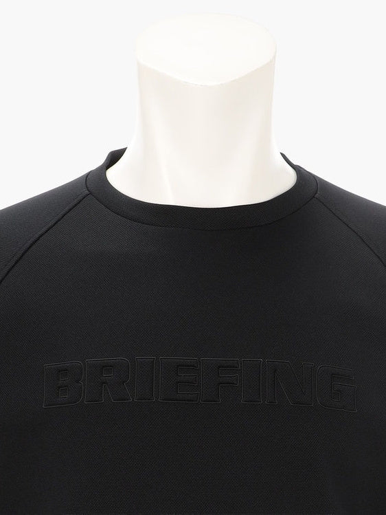 MEN’S STITCHED 3D LOGO CREWNECK TOP / BLACK