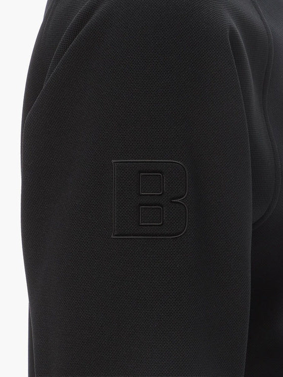 MEN’S STITCHED 3D LOGO CREWNECK TOP / BLACK