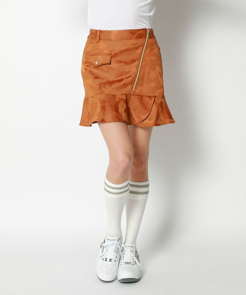 Gauge Zip Skirt | WOMEN / KHAKI