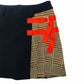 New varsity ribbon skirt / women / BLACK
