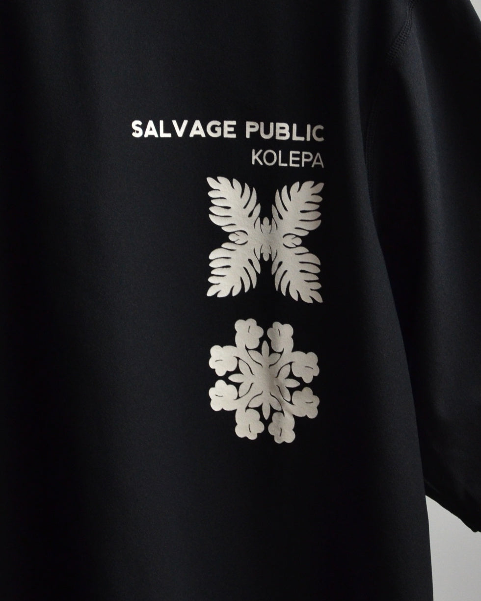 SALVAGE PUBLIC Kolepa サルベージ パブリック コレパ SURFモックネックTEE(Double quilt/Golfing)/ BLACK