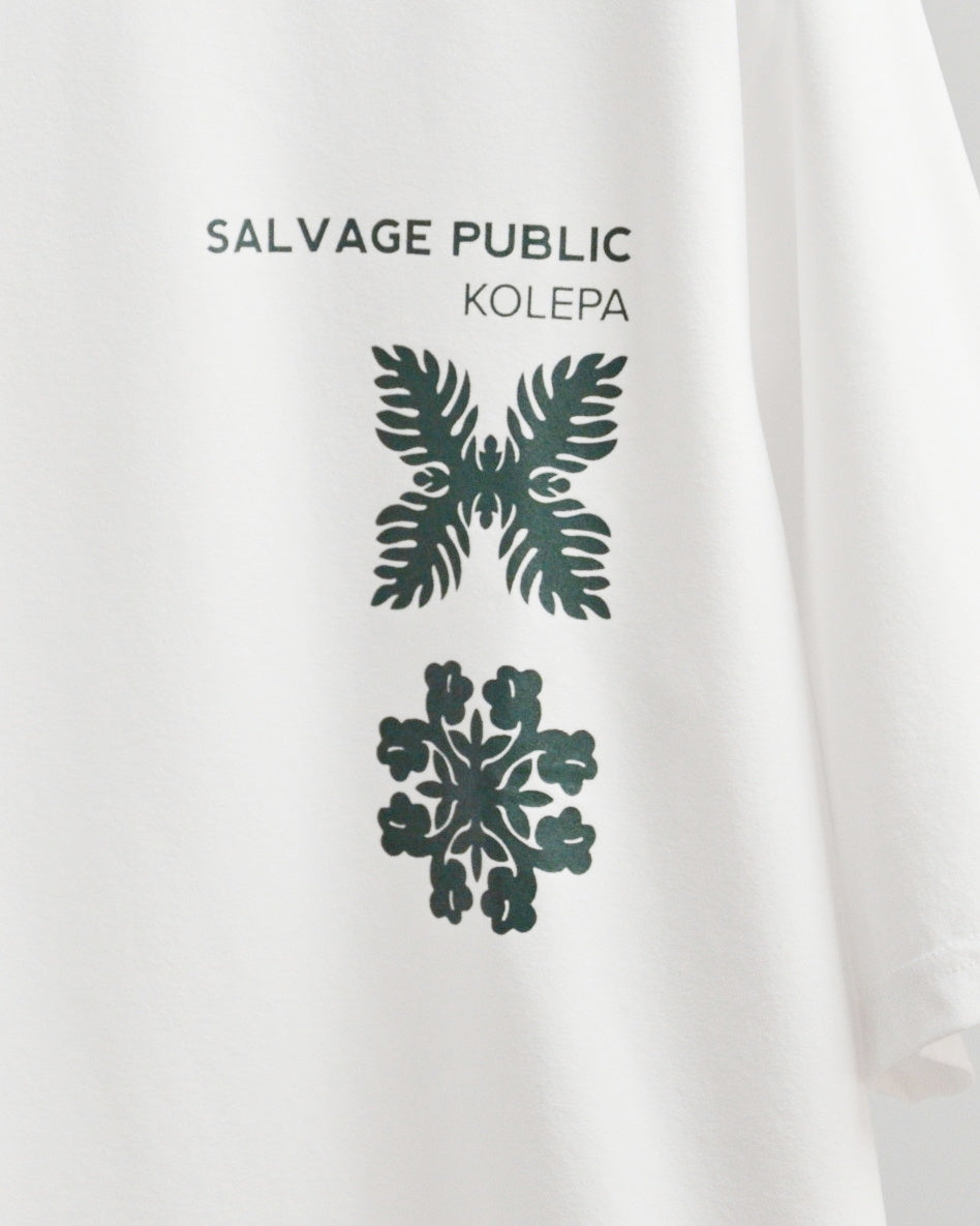 SALVAGE PUBLIC Kolepa サルベージ パブリック コレパ SURFモックネックTEE(Double quilt/Golfing)/ WHITE